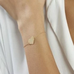 Histoire D'Or Bracelet Coeur Gravable Or Jaune -Boucles d'Oreilles Soldes B3BFJW0038 model1