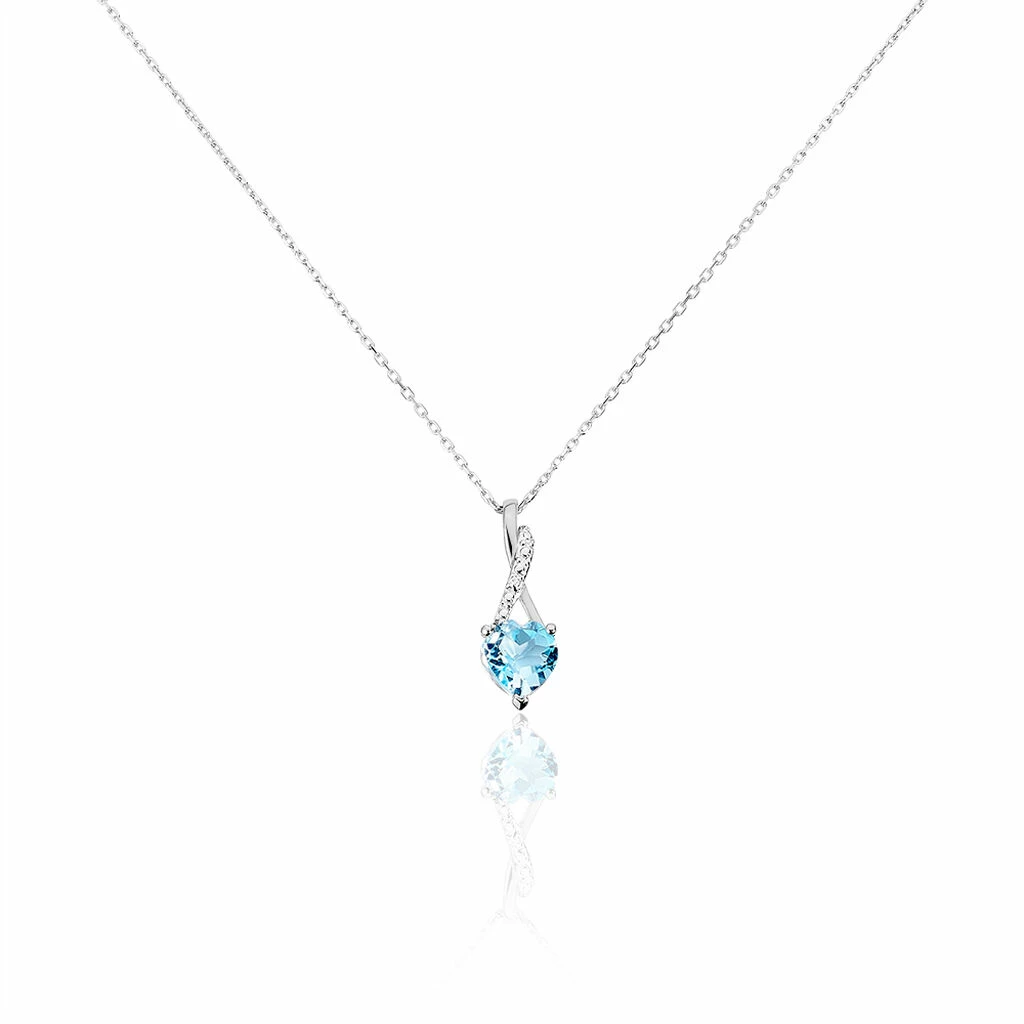 Histoire D'Or Collier Clothilde Or Blanc Topaze Et Oxyde De Zirconium 3 Histoire D'Or Collier Clothilde Or Blanc Topaze Et Oxyde De Zirconium