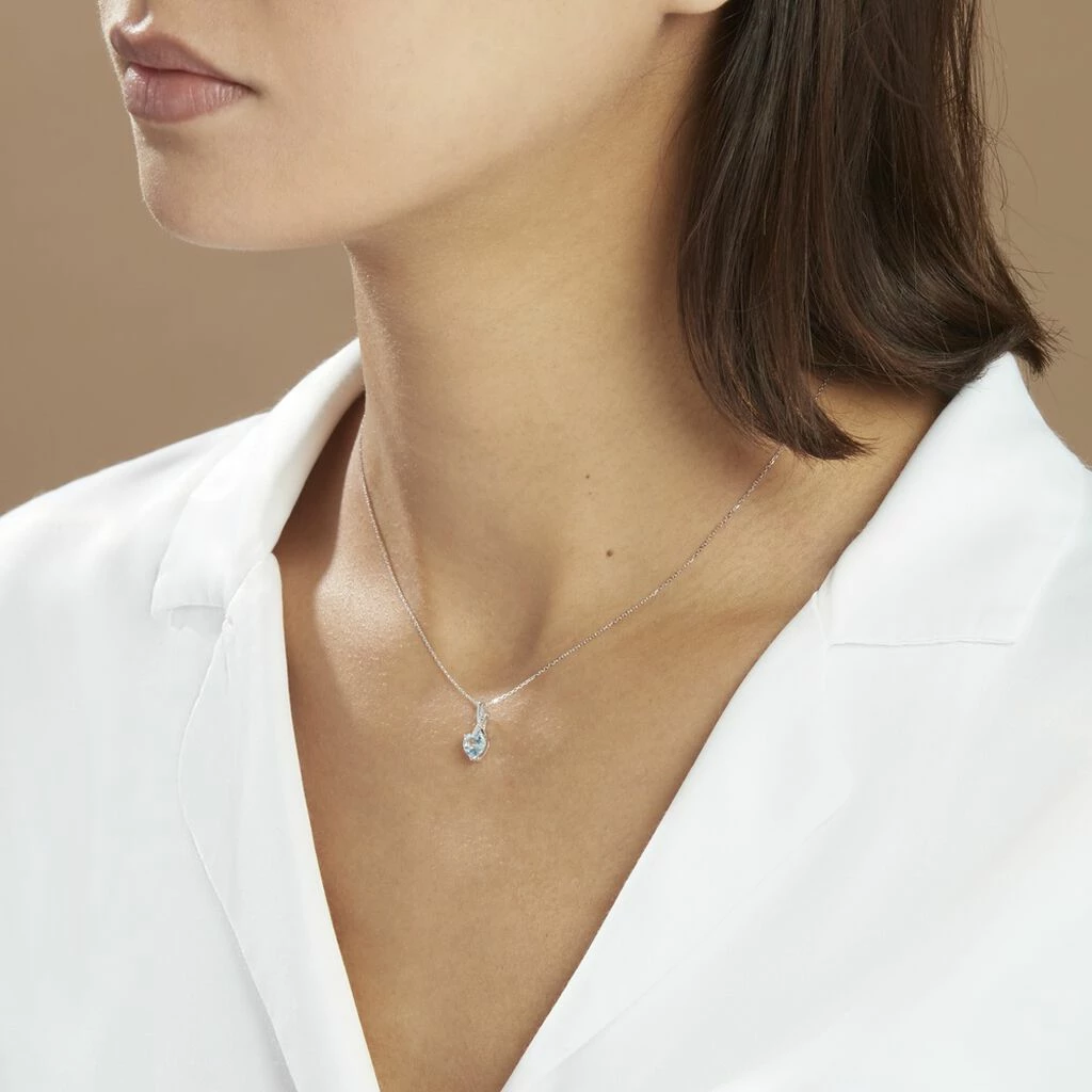 Histoire D'Or Collier Clothilde Or Blanc Topaze Et Oxyde De Zirconium 6 Histoire D'Or Collier Clothilde Or Blanc Topaze Et Oxyde De Zirconium – Image 4