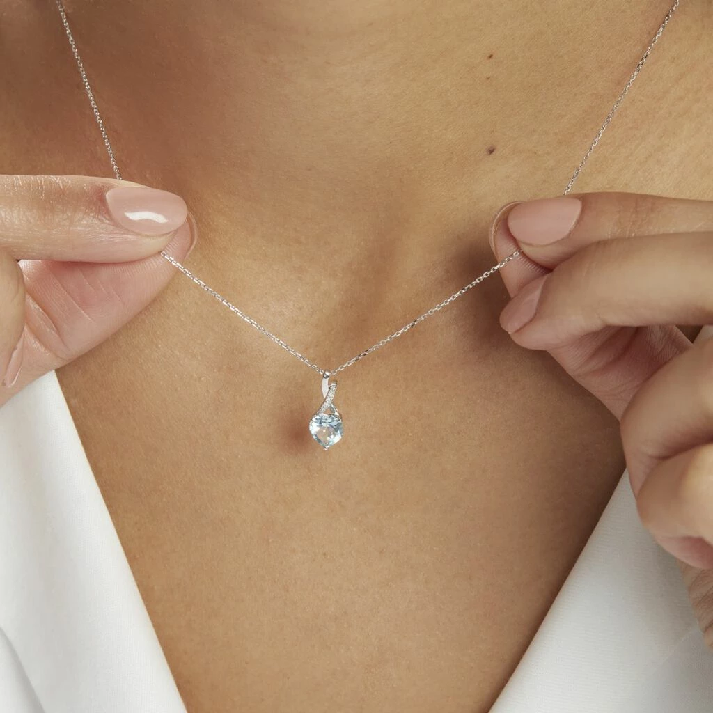 Histoire D'Or Collier Clothilde Or Blanc Topaze Et Oxyde De Zirconium 7 Histoire D'Or Collier Clothilde Or Blanc Topaze Et Oxyde De Zirconium – Image 5