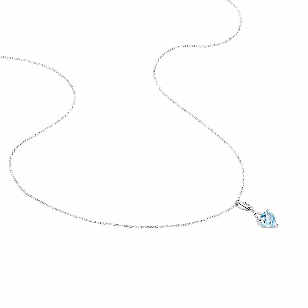 Histoire D'Or Collier Clothilde Or Blanc Topaze Et Oxyde De Zirconium 4 Histoire D'Or Collier Clothilde Or Blanc Topaze Et Oxyde De Zirconium – Image 2