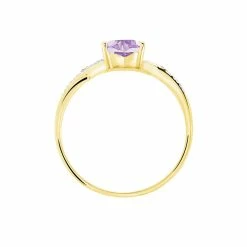 Histoire D'Or Bague Clothilde Or Jaune Amethyste Et Oxyde De Zirconium -Boucles d'Oreilles Soldes B3DFJYI609 view2
