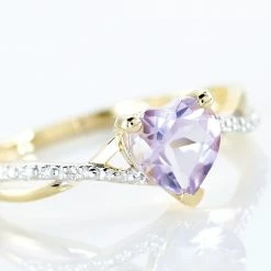 Histoire D'Or Bague Clothilde Or Jaune Amethyste Et Oxyde De Zirconium -Boucles d'Oreilles Soldes B3DFJYI609 view3