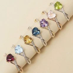 Histoire D'Or Bague Clothilde Or Jaune Amethyste Et Oxyde De Zirconium -Boucles d'Oreilles Soldes B3DFJYI609 view4