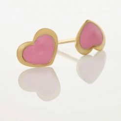 Histoire D'Or Boucles D'oreilles Puces Coeurs Or Jaune -Boucles d'Oreilles Soldes B3OEJWS475 view2