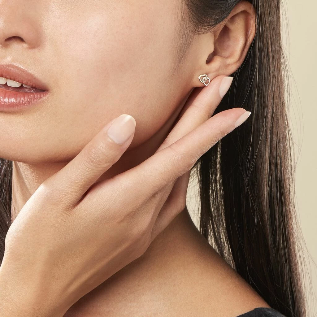 Histoire D'Or Boucles D'oreilles Puces Anne-maudae Double Coeurs Or Bicolore 7 Histoire D'Or Boucles D'oreilles Puces Anne-maudae Double Coeurs Or Bicolore – Image 5