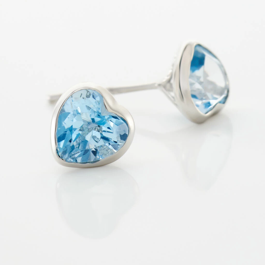 Histoire D'Or Boucles D'oreilles Puces Klodina Or Blanc Topaze 5 Histoire D'Or Boucles D'oreilles Puces Klodina Or Blanc Topaze – Image 3