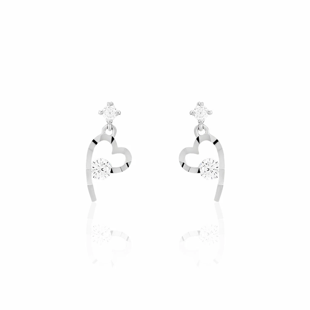 Histoire D'Or Boucles D'oreilles Puces Romance Or Blanc Oxyde De Zirconium 3 Histoire D'Or Boucles D'oreilles Puces Romance Or Blanc Oxyde De Zirconium