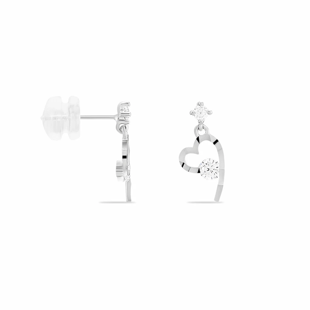 Histoire D'Or Boucles D'oreilles Puces Romance Or Blanc Oxyde De Zirconium 4 Histoire D'Or Boucles D'oreilles Puces Romance Or Blanc Oxyde De Zirconium – Image 2