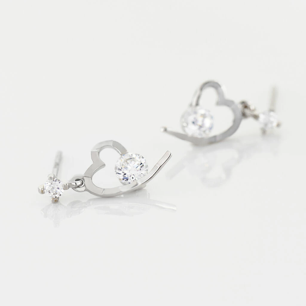 Histoire D'Or Boucles D'oreilles Puces Romance Or Blanc Oxyde De Zirconium 5 Histoire D'Or Boucles D'oreilles Puces Romance Or Blanc Oxyde De Zirconium – Image 3