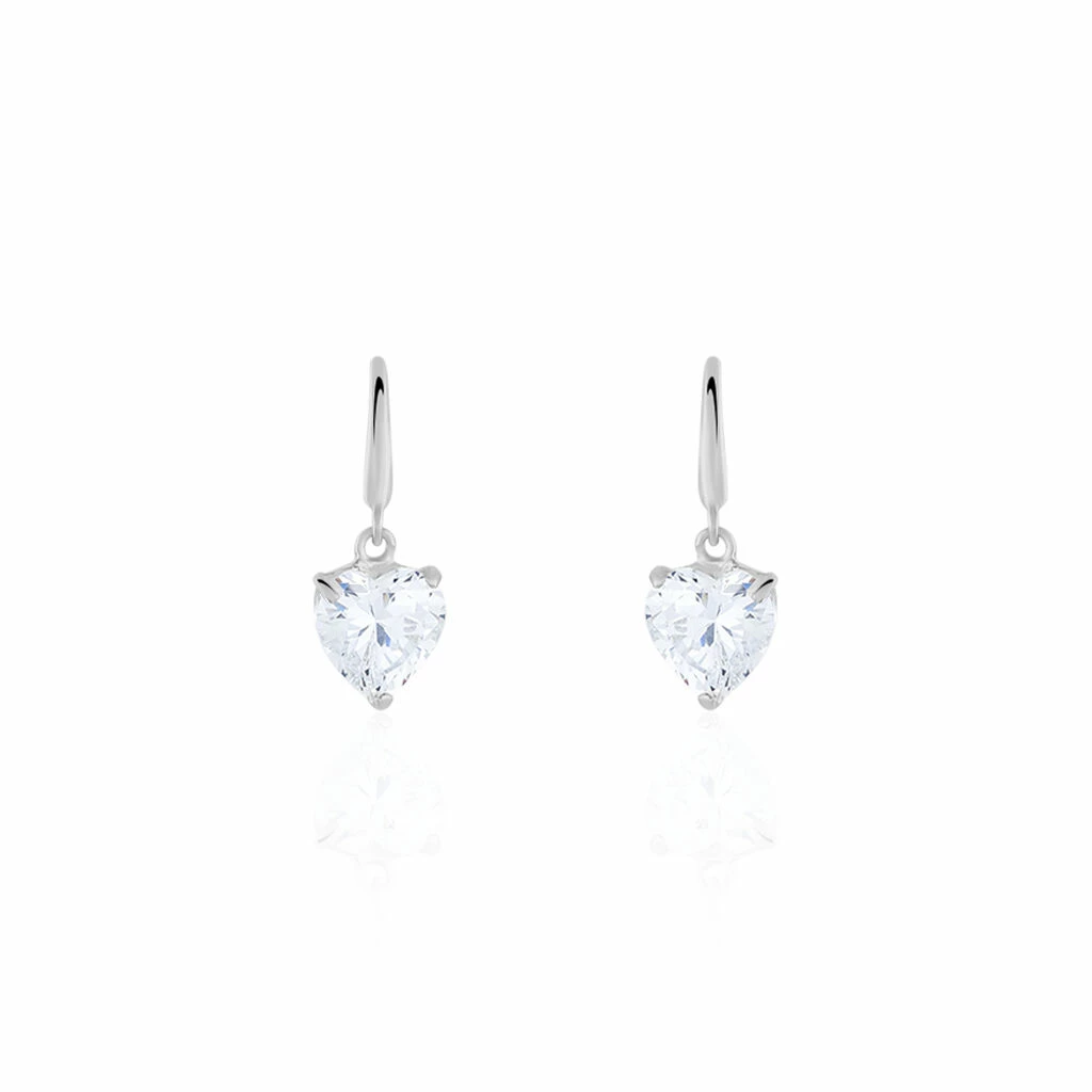 Histoire D'Or Boucles D'oreilles Pendantes Bo Coeur Pm Or Blanc Oxyde De Zirconium 3 Histoire D'Or Boucles D'oreilles Pendantes Bo Coeur Pm Or Blanc Oxyde De Zirconium