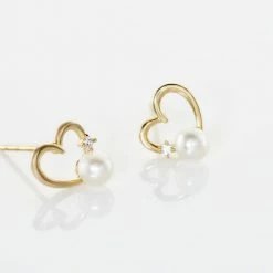 Histoire D'Or Boucles D'oreilles Puces Or Jaune Fergus Perle De Culture Oxyde -Boucles d'Oreilles Soldes B3OFJU2391 view2