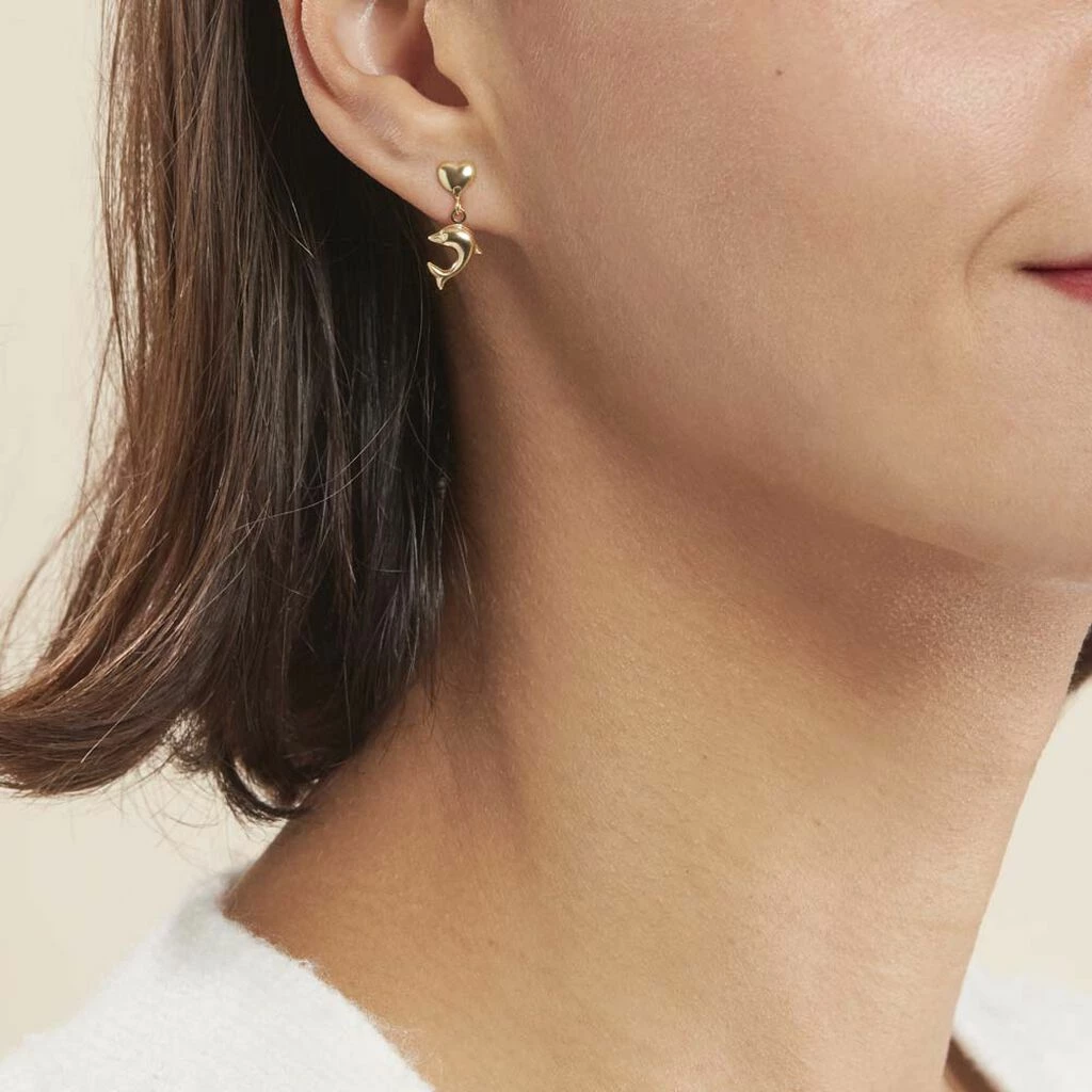 Histoire D'Or Boucles D'oreilles Pendantes Fulvie Coeurs Et Dauphin Or Jaune 5 Histoire D'Or Boucles D'oreilles Pendantes Fulvie Coeurs Et Dauphin Or Jaune – Image 3