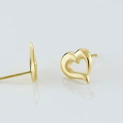 Histoire D'Or Boucles D'oreilles Puces Anne-maudae Coeurs Or Jaune -Boucles d'Oreilles Soldes B3OFJW00CR view2