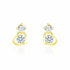 Histoire D'Or Boucles D'oreilles Pendantes Ludyvine Or Jaune Oxyde De Zirconium