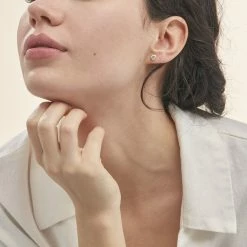 Histoire D'Or Boucles D'oreilles Puces Coeur Serti Clos Or Jaune Oxyde De Zirconium -Boucles d'Oreilles Soldes B3OFJZW349 model0