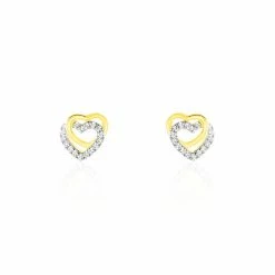 Histoire D'Or Boucles D'oreilles Puces Ablaye Or Jaune Oxyde De Zirconium