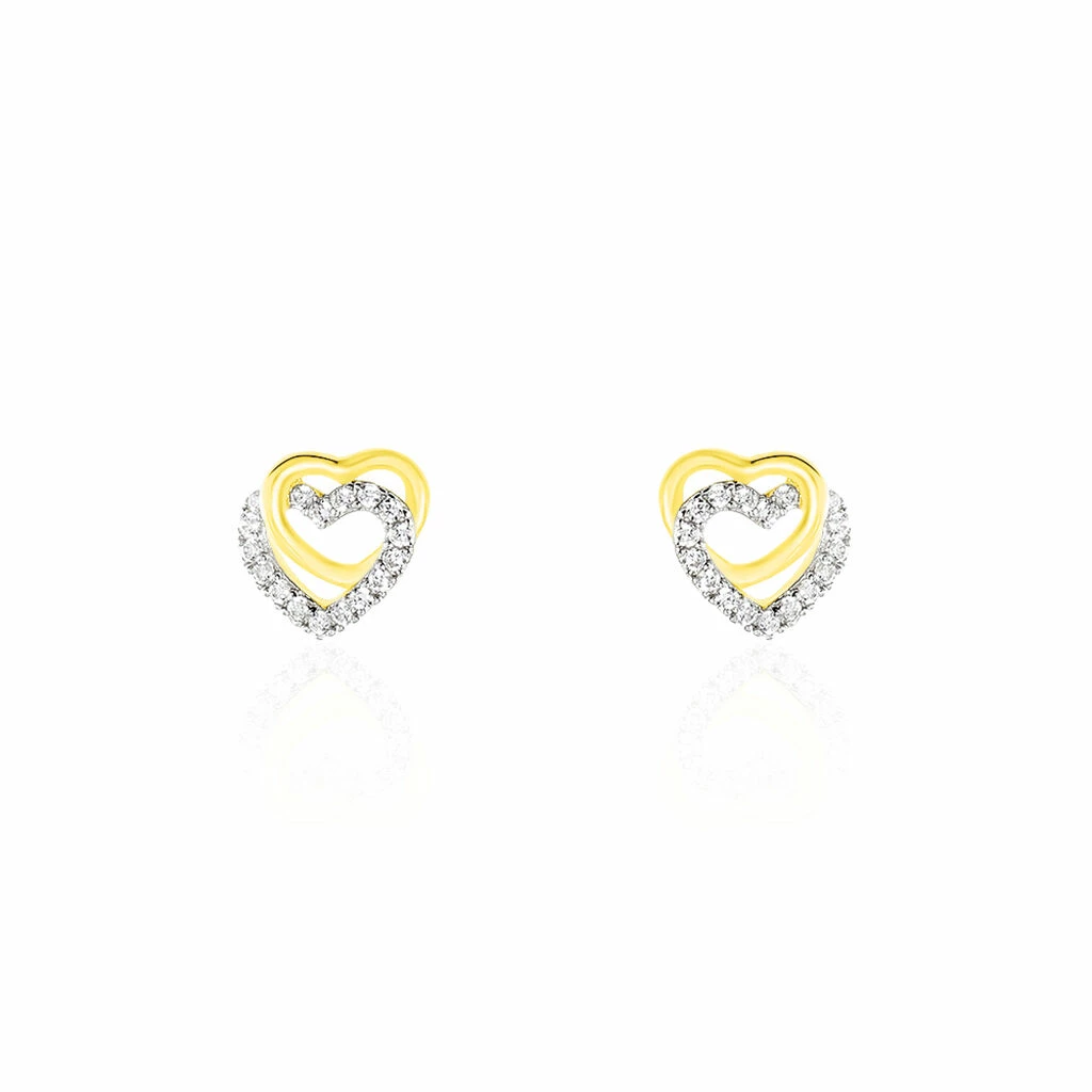 Histoire D'Or Boucles D'oreilles Puces Ablaye Or Jaune Oxyde De Zirconium 3 Histoire D'Or Boucles D'oreilles Puces Ablaye Or Jaune Oxyde De Zirconium