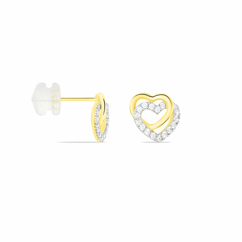 Histoire D'Or Boucles D'oreilles Puces Ablaye Or Jaune Oxyde De Zirconium 4 Histoire D'Or Boucles D'oreilles Puces Ablaye Or Jaune Oxyde De Zirconium – Image 2