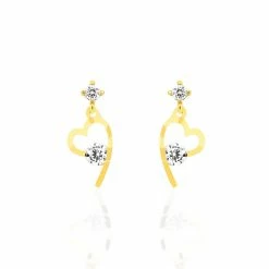 Histoire D'Or Boucles D'oreilles Pendantes Romance Or Jaune Oxyde De Zirconium