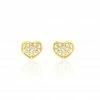 Histoire D'Or Boucles D'oreilles Puces Daria Coeur Plein Or Jaune Oxyde De Zirconium -Boucles d'Oreilles Soldes B3OFJZW574 master