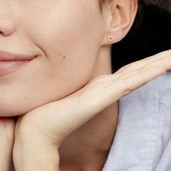 Histoire D'Or Boucles D'oreilles Puces Coeur Ajoure Or Jaune Oxyde De Zirconium -Boucles d'Oreilles Soldes B3OFJZW582 model0