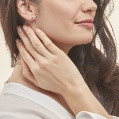 Histoire D'Or Boucles D'oreilles Puces Daria Double Coeurs Or Jaune Oxyde -Boucles d'Oreilles Soldes B3OFJZW696 model0