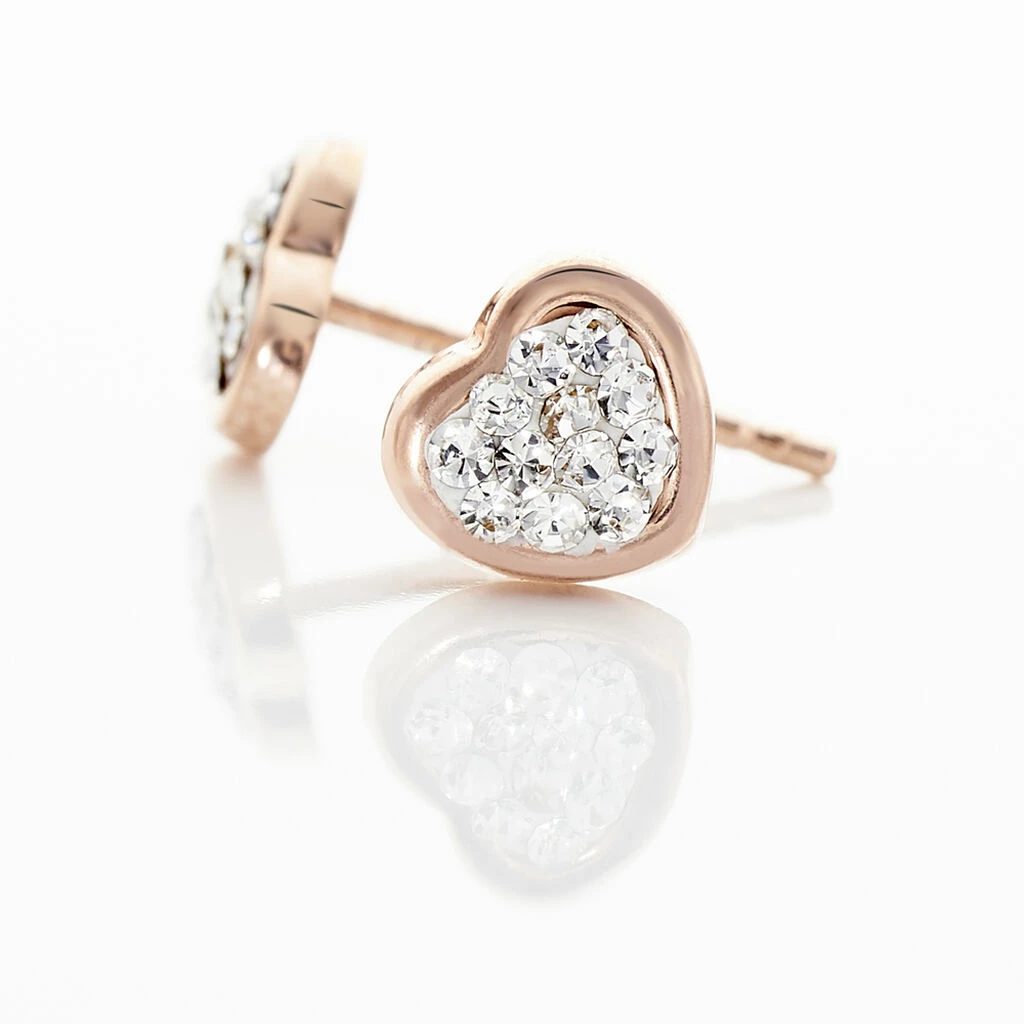 Histoire D'Or Boucles D'oreilles Puces Daria Cœur 0 Or Rose Strass 5 Histoire D'Or Boucles D'oreilles Puces Daria Cœur 0 Or Rose Strass – Image 3
