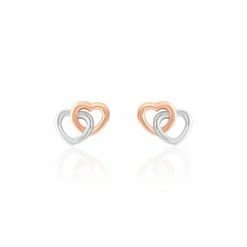 Histoire D'Or Boucles D'oreilles Puces Donna Coeurs Ajoures Or Rose