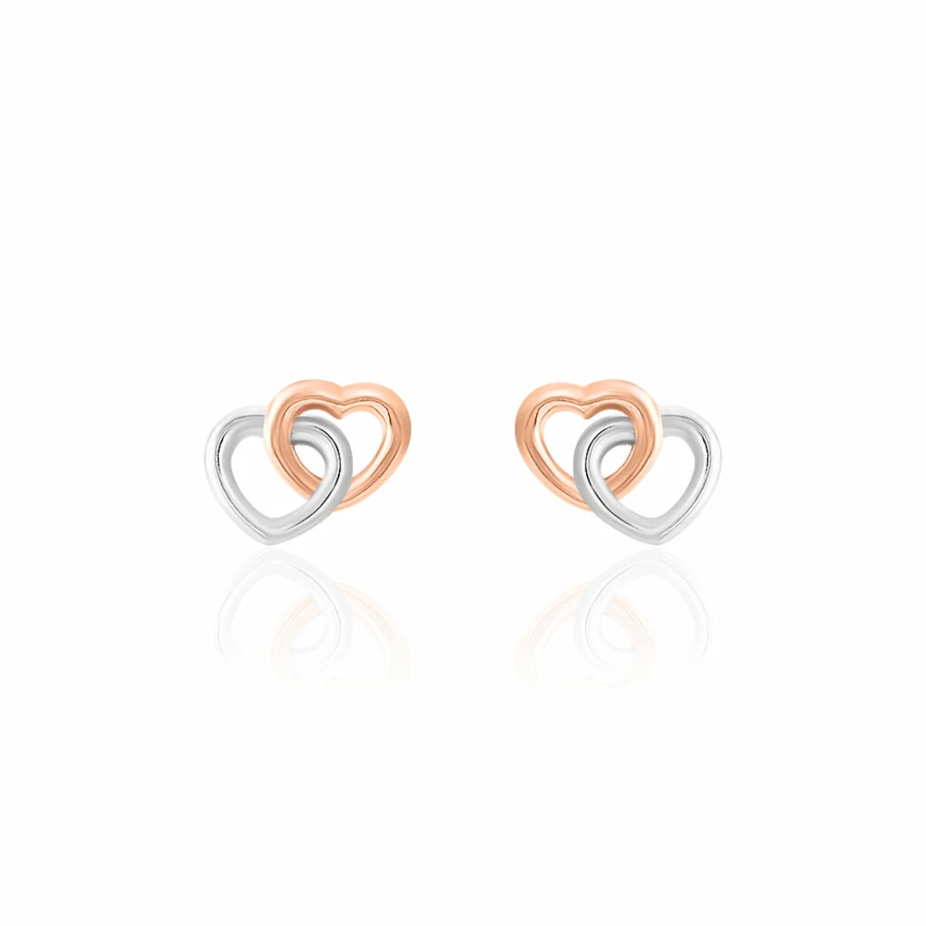 Histoire D'Or Boucles D'oreilles Puces Donna Coeurs Ajoures Or Rose 3 Histoire D'Or Boucles D'oreilles Puces Donna Coeurs Ajoures Or Rose