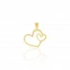 Histoire D'Or Pendentif Eudocie Coeurs Diamantes Or Jaune