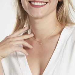 Histoire D'Or Pendentif Eudocie Coeur Strie Or Jaune -Boucles d'Oreilles Soldes B3PFJW0222 model0