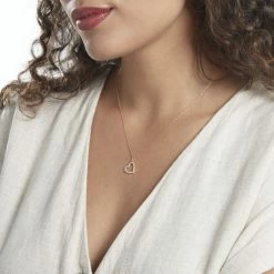 Histoire D'Or Pendentif Coeur Penche Or Jaune Oxyde De Zirconium -Boucles d'Oreilles Soldes B3PFJZW174 model0