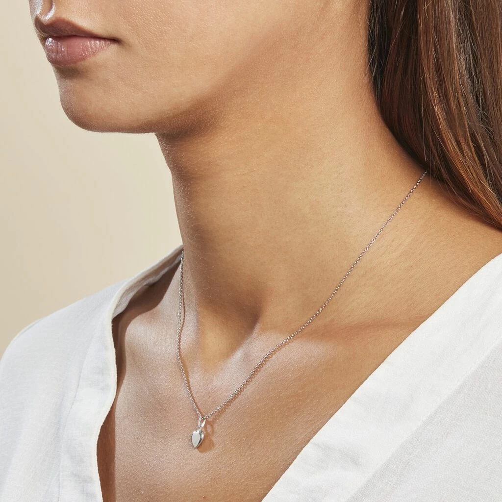 Histoire D'Or Pendentif Eudocie Coeur Lisse Or Blanc 5 Histoire D'Or Pendentif Eudocie Coeur Lisse Or Blanc – Image 3