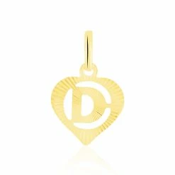 Histoire D'Or Pendentif Eudocie Coeur Lettre Or Jaune
