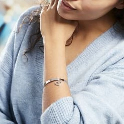 Histoire D'Or Bracelet Jonc Sally Argent Blanc -Boucles d'Oreilles Soldes FABFBW012F model0