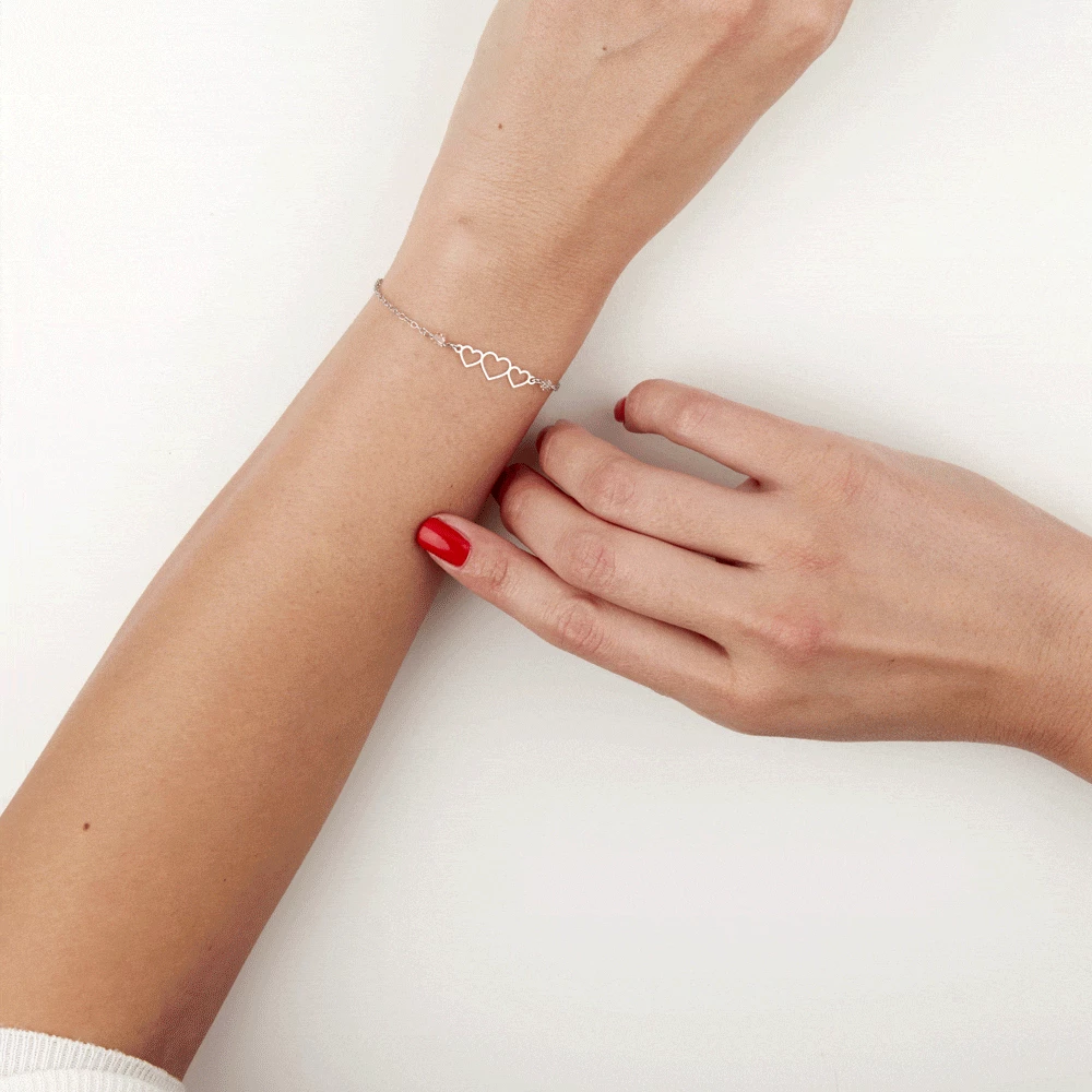 Histoire D'Or Bracelet Love Love Argent Blanc Oxyde De Zirconium 5 Histoire D'Or Bracelet Love Love Argent Blanc Oxyde De Zirconium – Image 3