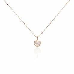 Histoire D'Or Collier Pascual Argent Met Rose Oxyde De Zirconium