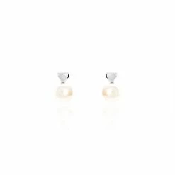 Histoire D'Or Boucles D'oreilles Pendantes Lorella Argent Blanc Perle De Culture