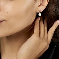 Histoire D'Or Boucles D'oreilles Pendantes Miley Argent Blanc Perle De Culture -Boucles d'Oreilles Soldes FAOFBU2149 model0