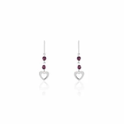 Histoire D'Or Boucles D'oreilles Pendantes Hazan Argent Blanc Pierre De Synthese