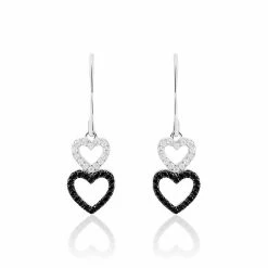 Histoire D'Or Boucles D'oreilles Pendantes Lio Argent Blanc Oxyde De Zirconium