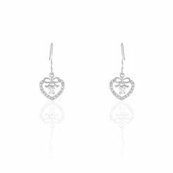 Histoire D'Or Boucles D'oreilles Pendantes Meliha Argent Blanc Oxyde De Zirconium