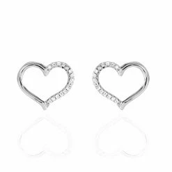 Histoire D'Or Boucles D'oreilles Puces Salona Argent Blanc Oxyde De Zirconium