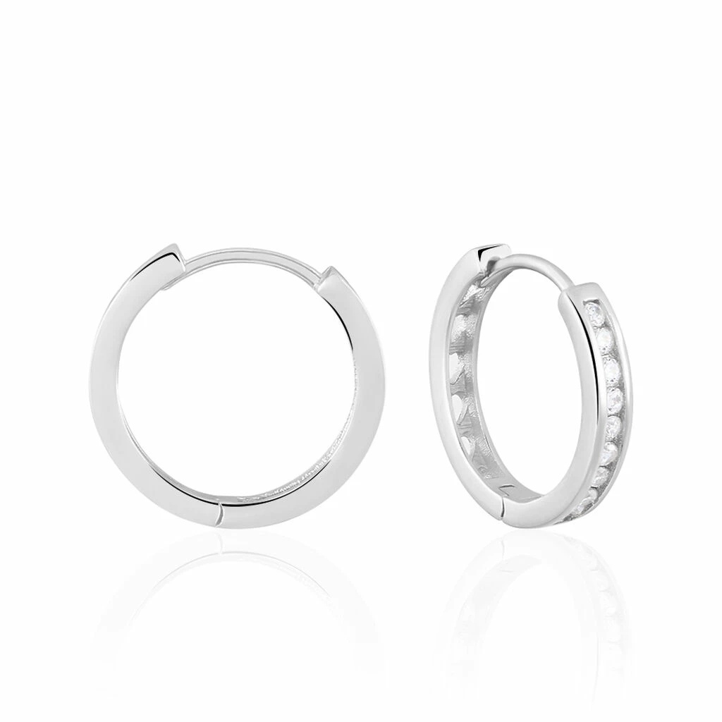 Histoire D'Or Créoles Calissa Argent Blanc Oxyde De Zirconium 3 Histoire D'Or Créoles Calissa Argent Blanc Oxyde De Zirconium