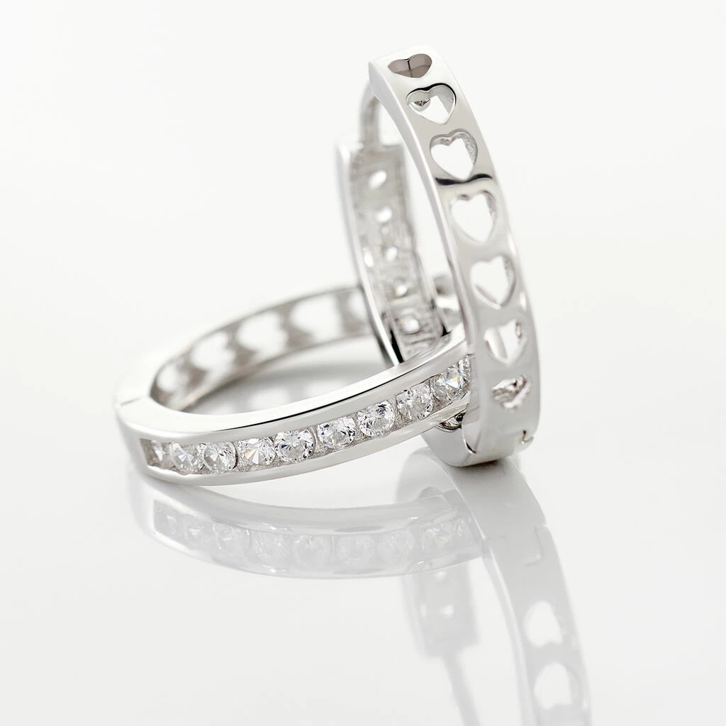 Histoire D'Or Créoles Calissa Argent Blanc Oxyde De Zirconium 5 Histoire D'Or Créoles Calissa Argent Blanc Oxyde De Zirconium – Image 3