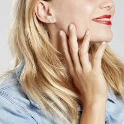 Histoire D'Or Boucles D'oreilles Puces Esperanza Argent Blanc Oxyde De Zirconium -Boucles d'Oreilles Soldes FAOFBZW12V model0