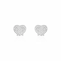 Histoire D'Or Boucles D'oreilles Puces Darwin Argent Blanc Oxyde