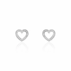 Histoire D'Or Boucles D'oreilles Puces Quintin Argent Blanc Oxyde De Zirconium