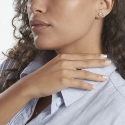 Histoire D'Or Boucles D'oreilles Puces Quintin Argent Blanc Oxyde De Zirconium -Boucles d'Oreilles Soldes FAOFBZW1SB model0